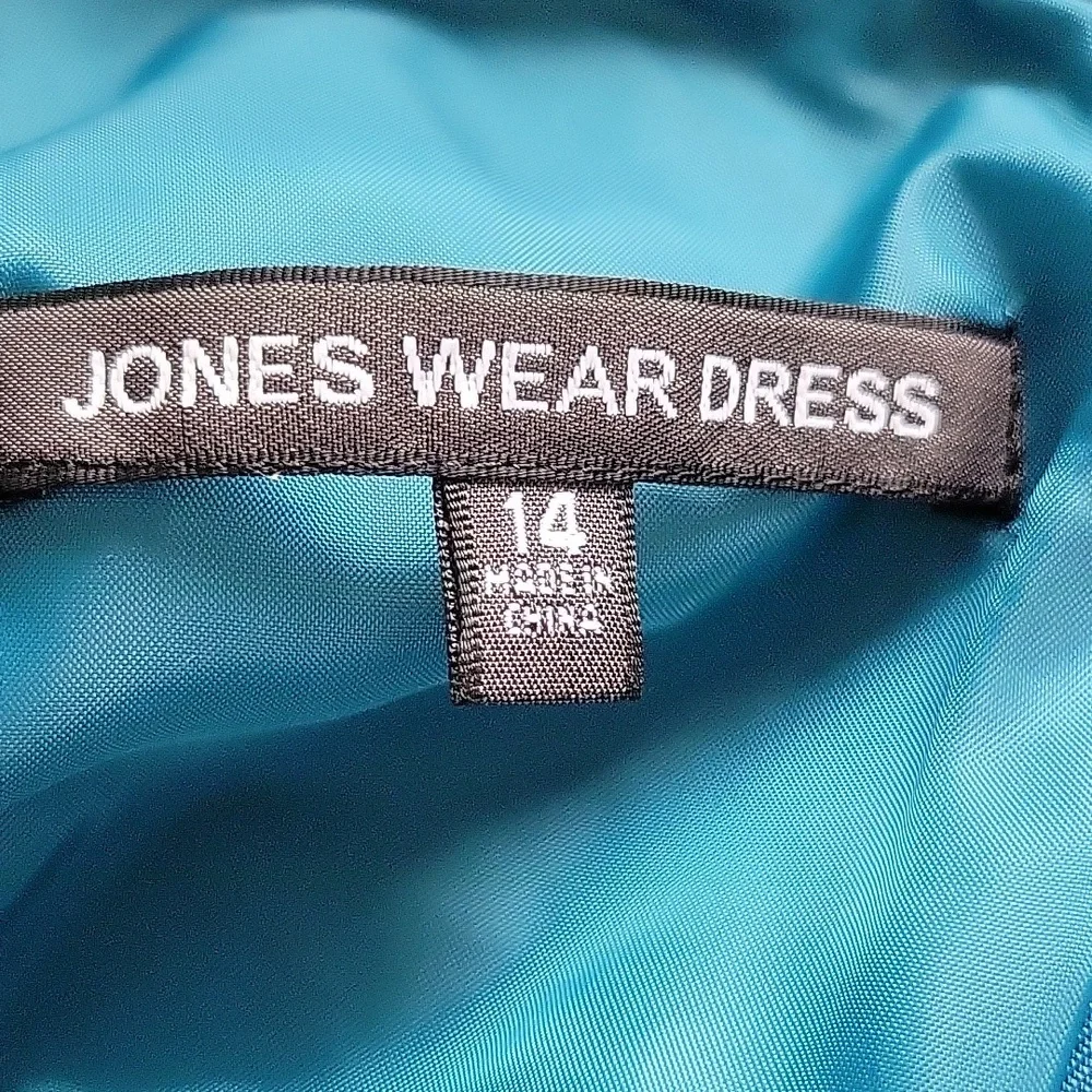 Jones Wear Dress, Teal, 14, EUC